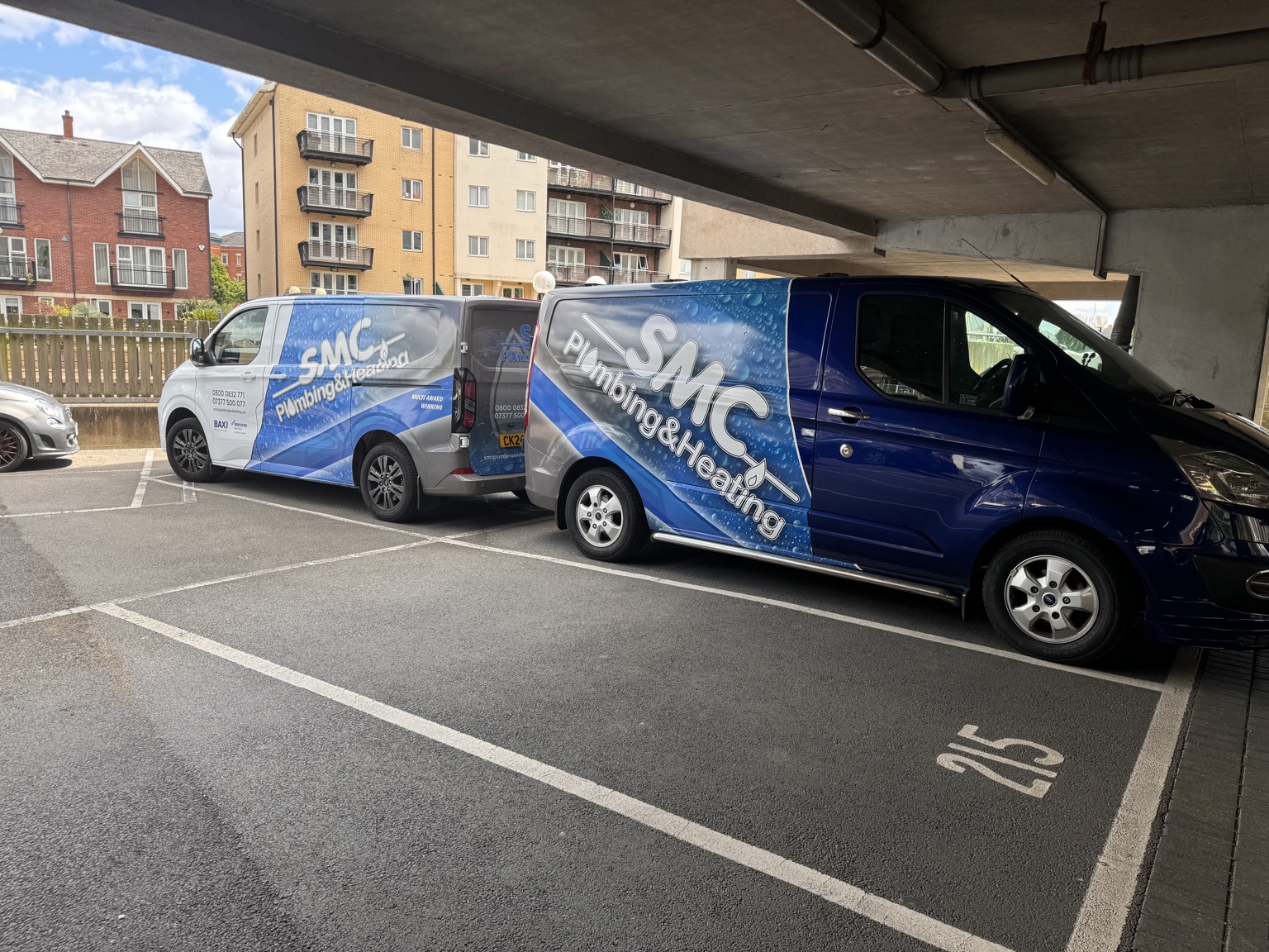 SMC Plumbing and Heating vans serving Cardiff